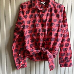 J. Crew  Elephant Print Blouse
